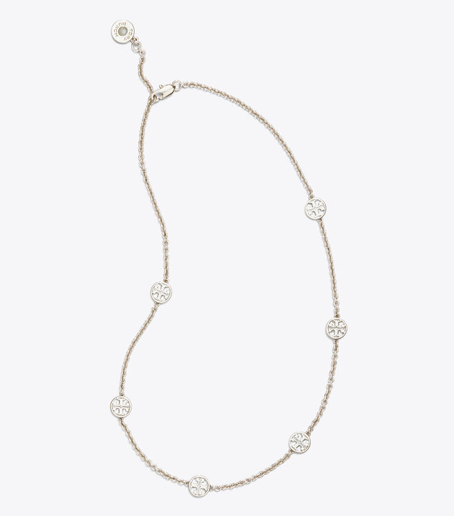 Tory Burch Silver Miller Delicate Necklace