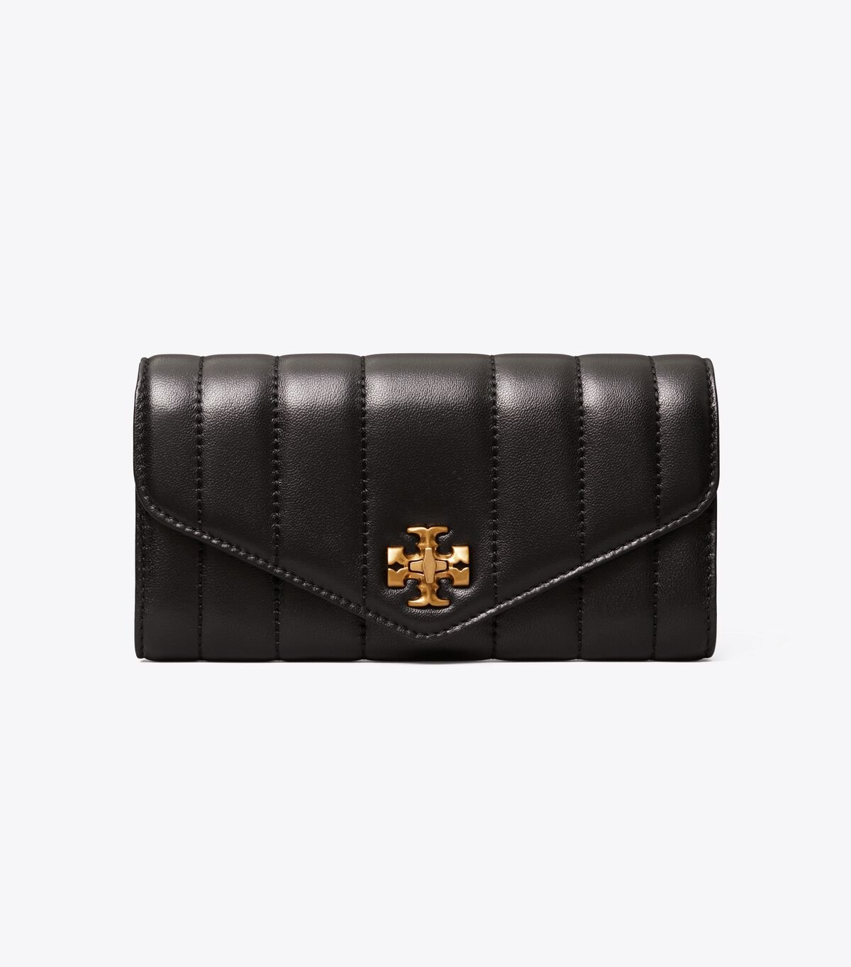 Tory Burch Black / Gold Kira Quilted Envelope Wallets