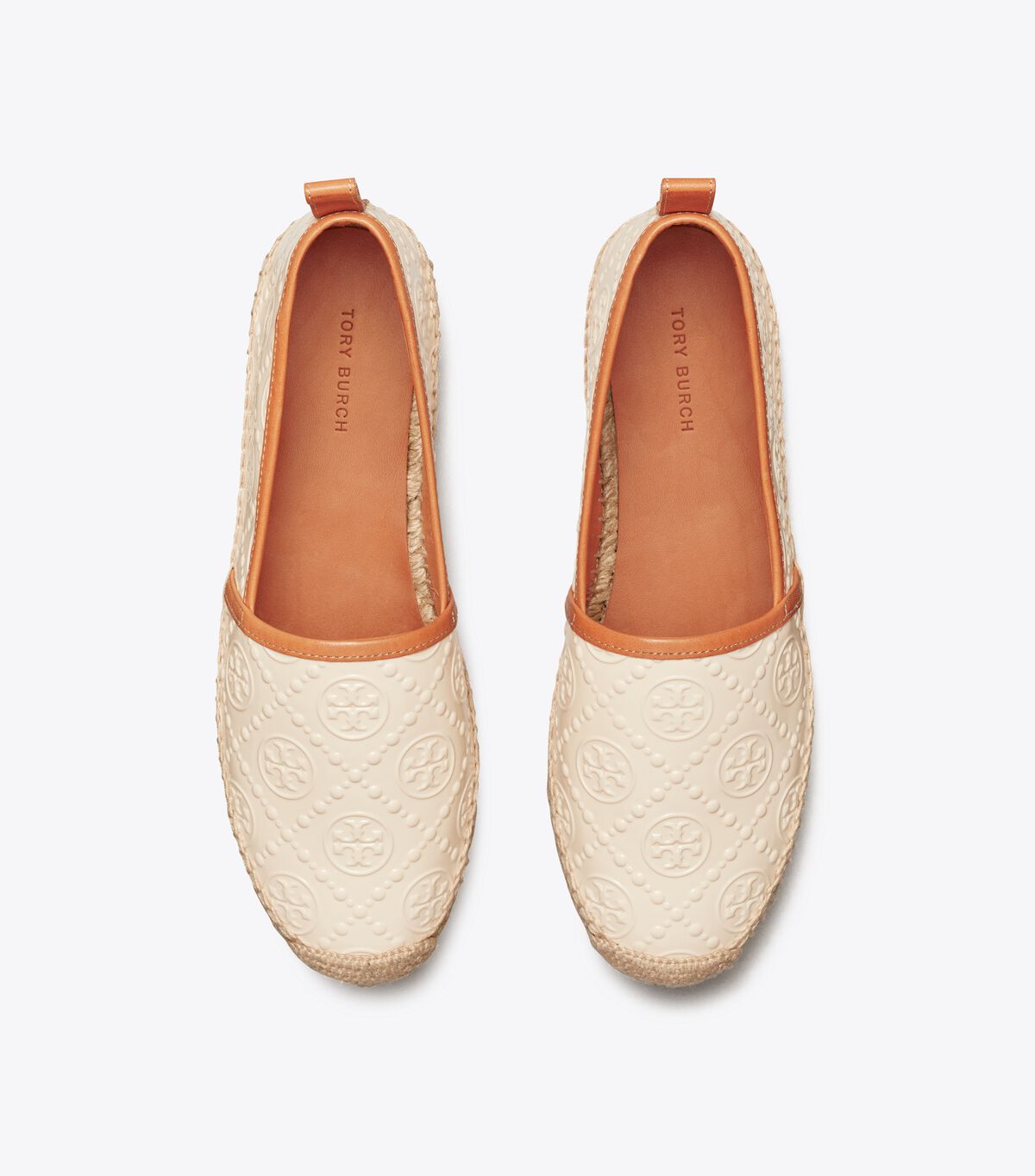Tory Burch Cream / Brown T Monogram Platform Espadrille