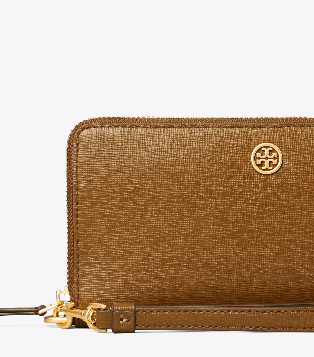 Tory Burch Brown Robinson Zip Wallets