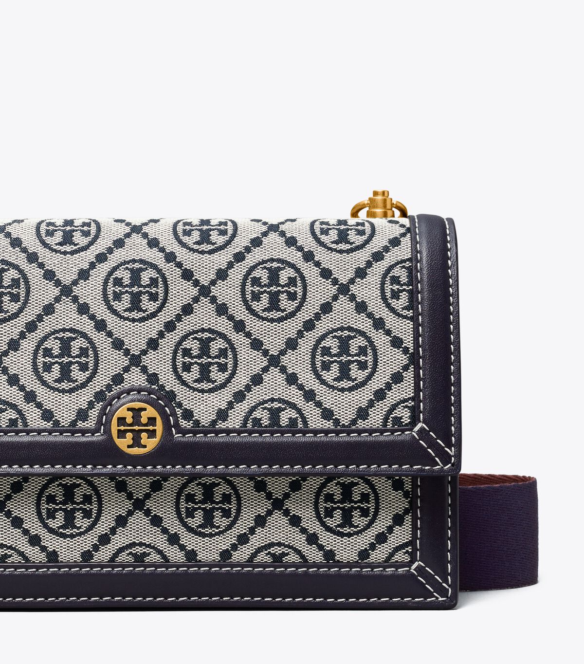 Tory Burch Navy Mini T Monogram Shoulder Bags