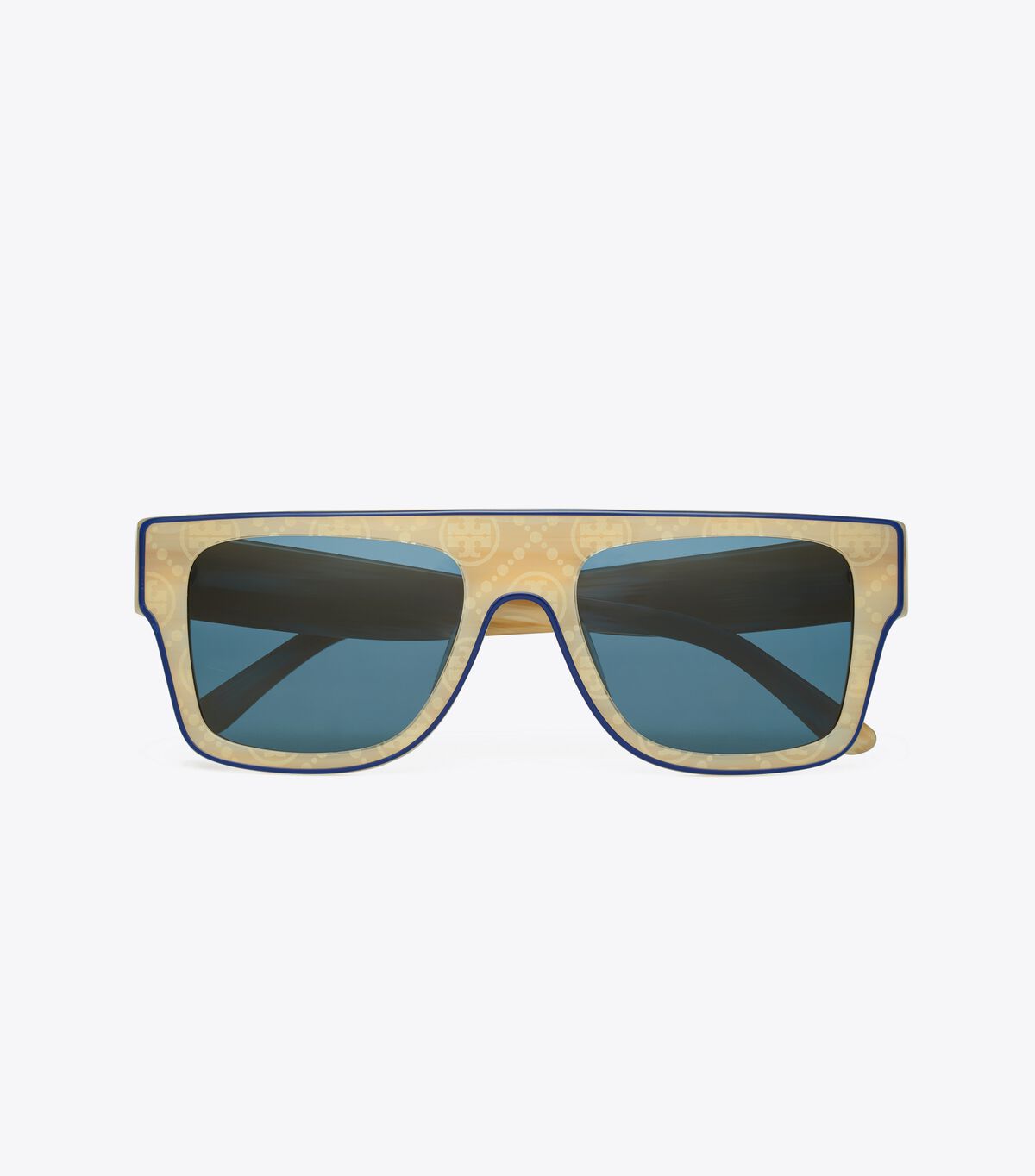 Tory Burch White Navy / Navy Oversized Geometric Sunglasses