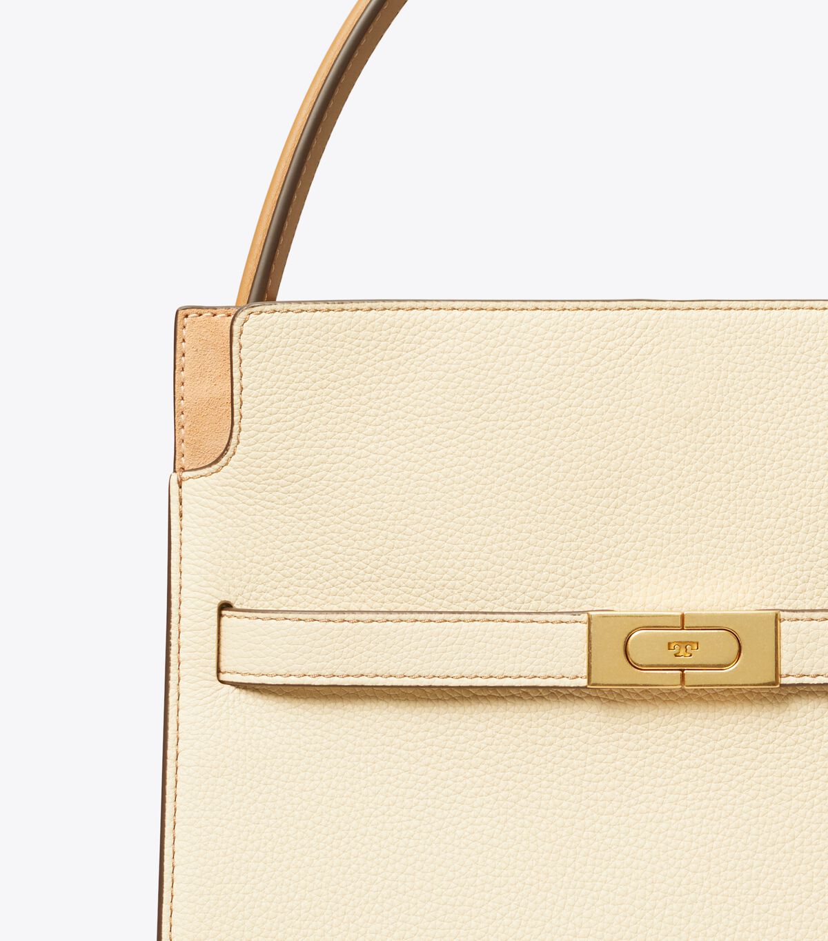 Tory Burch Beige Small Lee Radziwill Pebbled Satchel Bags