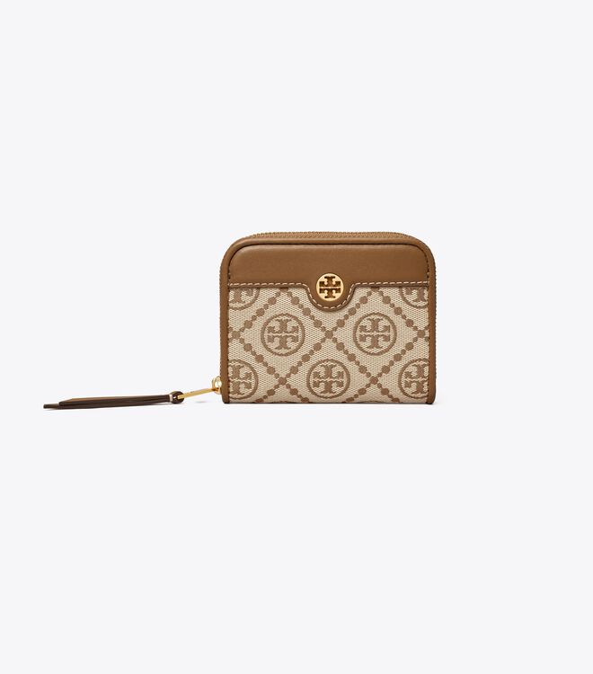 Tory Burch Brown T Monogram Card Case