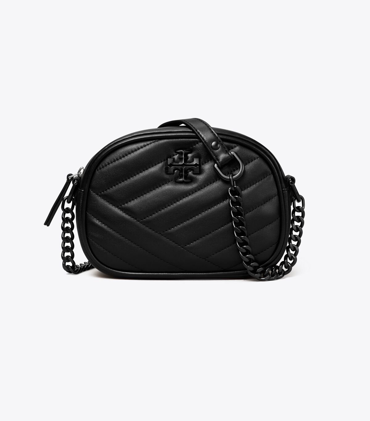 Tory Burch Black / Silver Small Kira Chevron Mini Bag