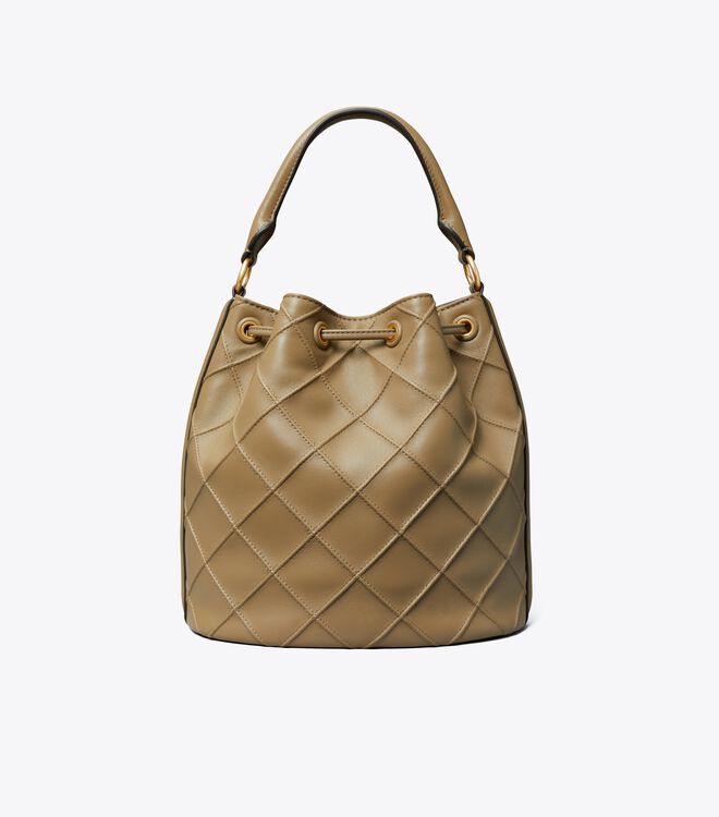 Tory Burch Grey Large Fleming Soft Bucket Bags