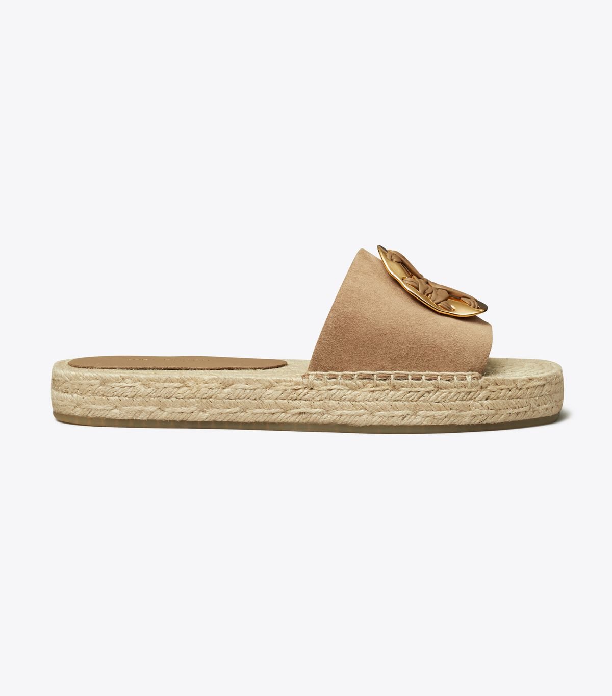 Tory Burch Khaki Woven Double T Espadrille