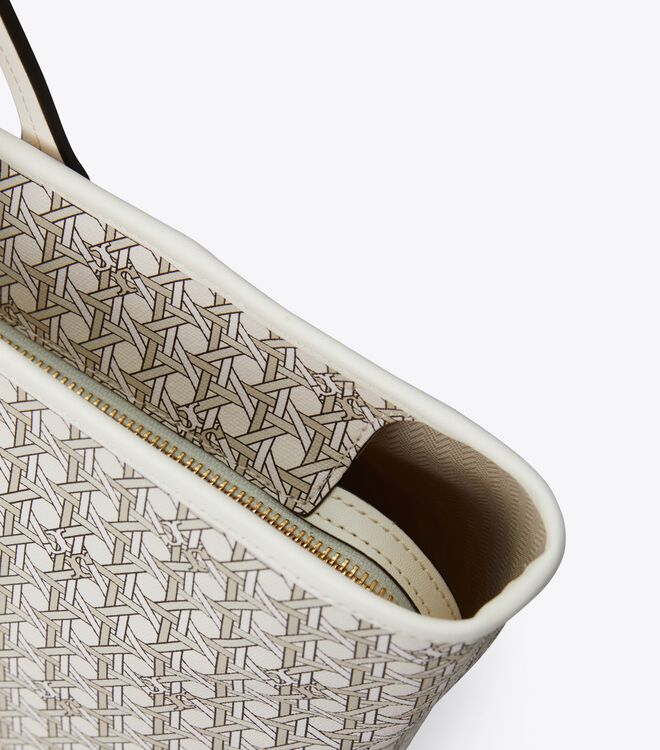 Tory Burch White Small Ever-ready Zip Tote Bags