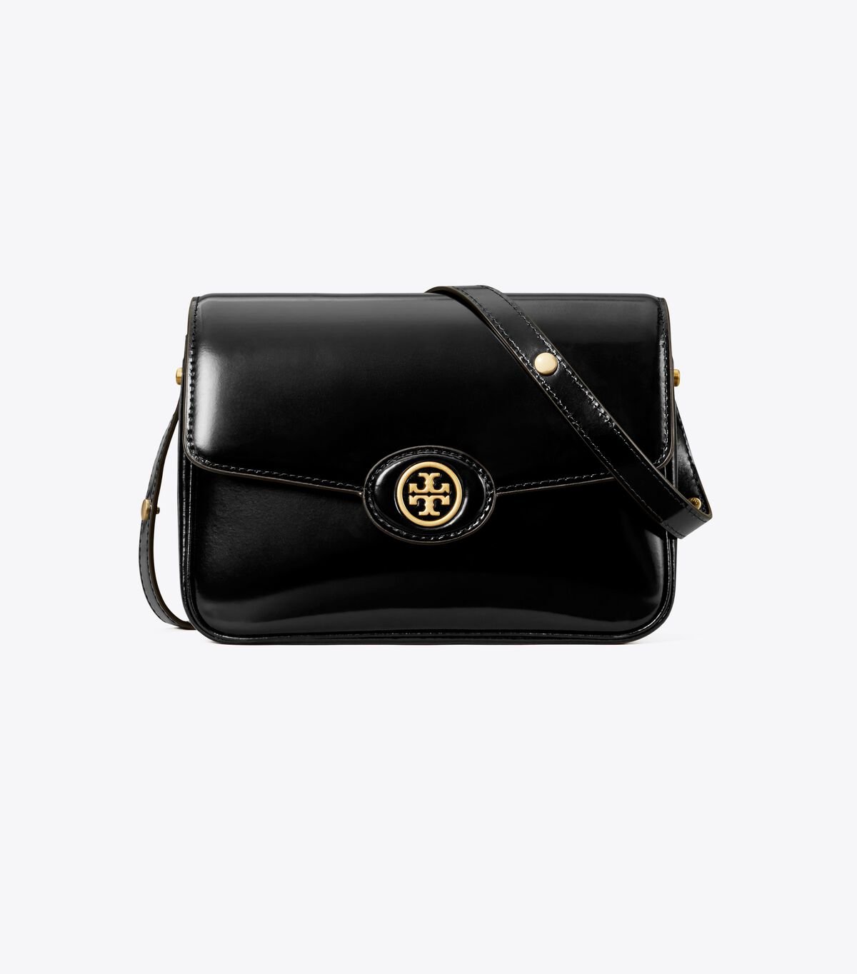 Tory Burch Black Robinson Spazzolato Convertible Shoulder Bags