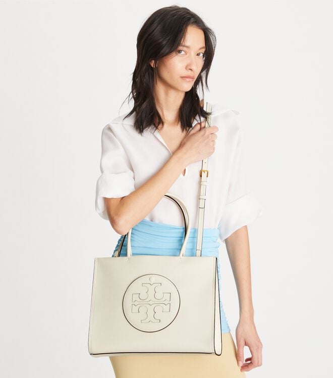 Tory Burch White Small Ella Bio Tote Bags