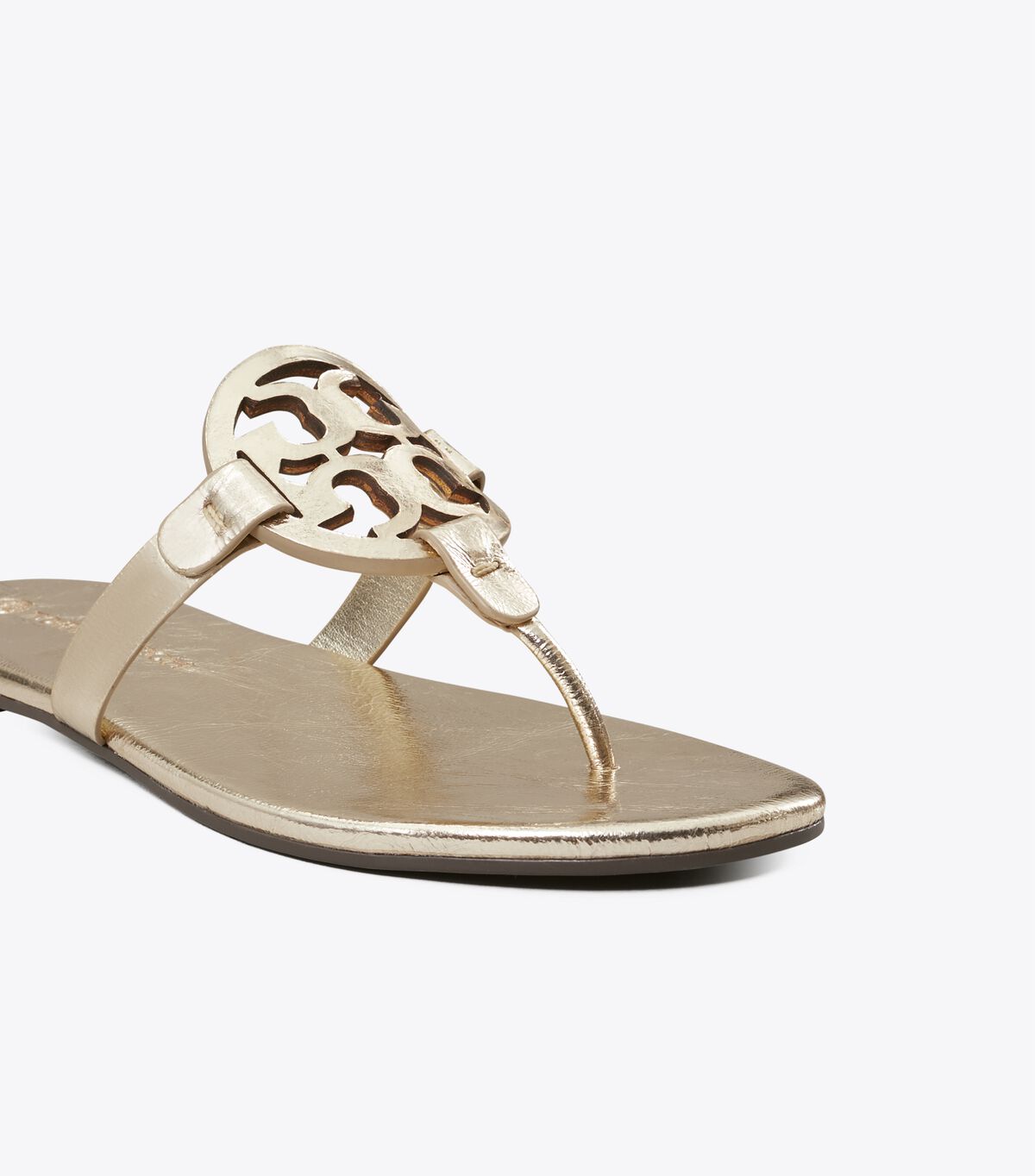 Tory Burch Gold Miller Soft Leather Sandals