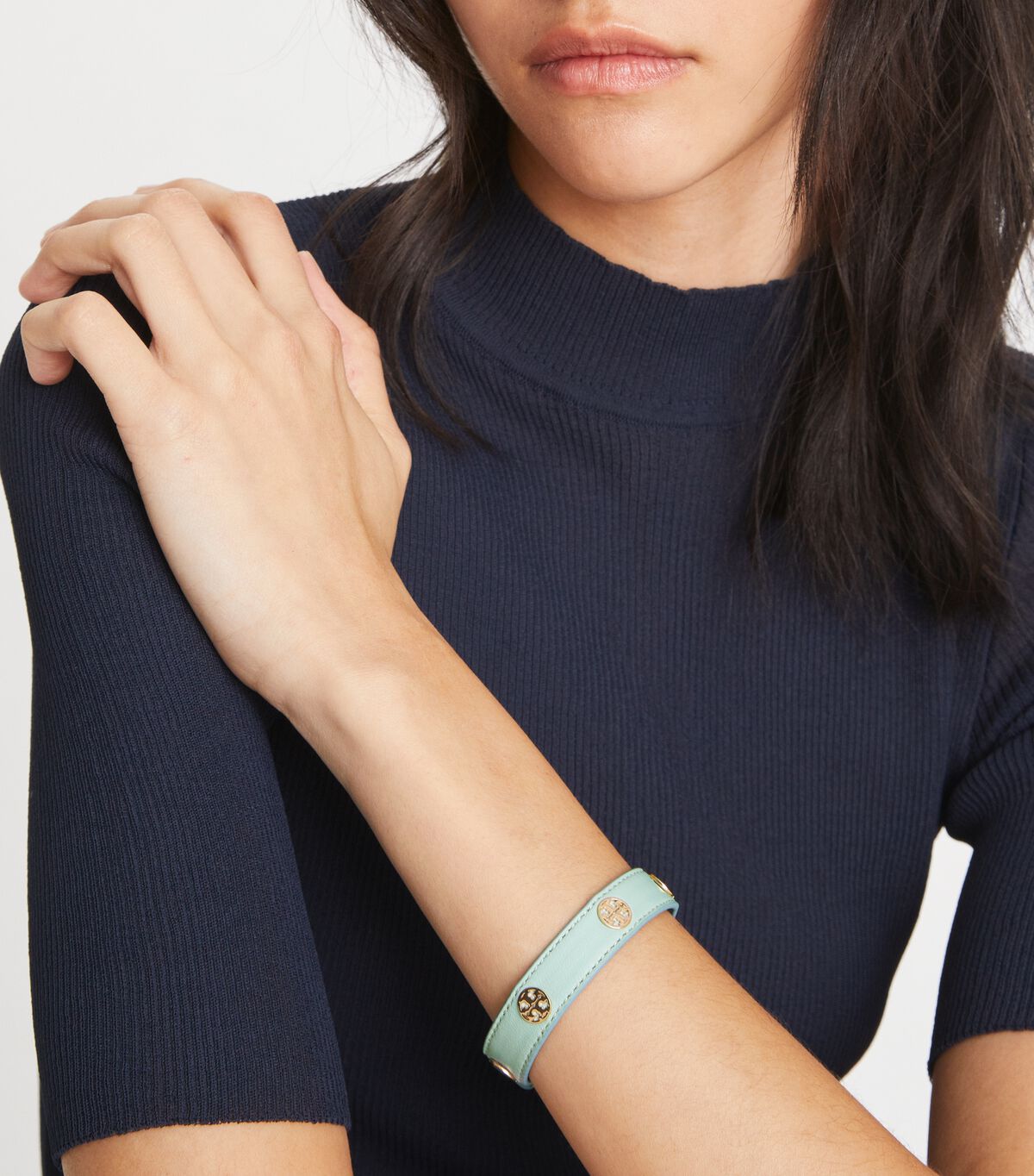 Tory Burch Gold Miller Leather Bracelet