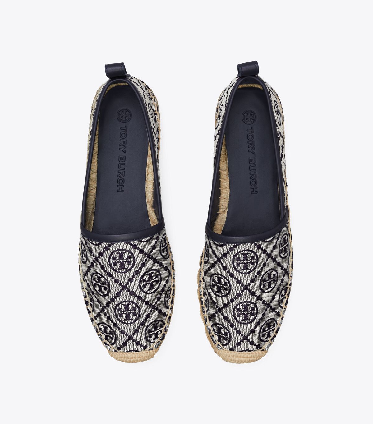Tory Burch Navy T Monogram Platform Ballet Flats