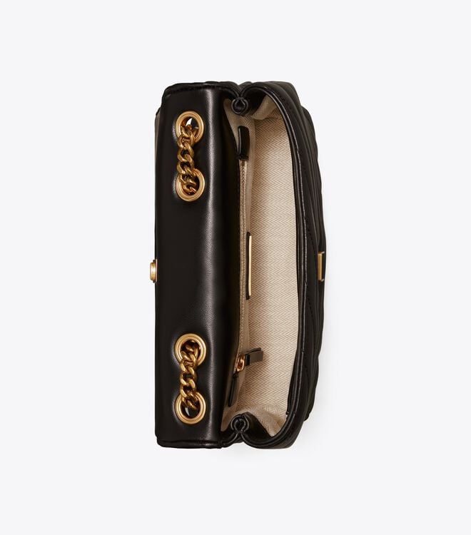 Tory Burch Black Small Kira Chevron Convertible Shoulder Bags
