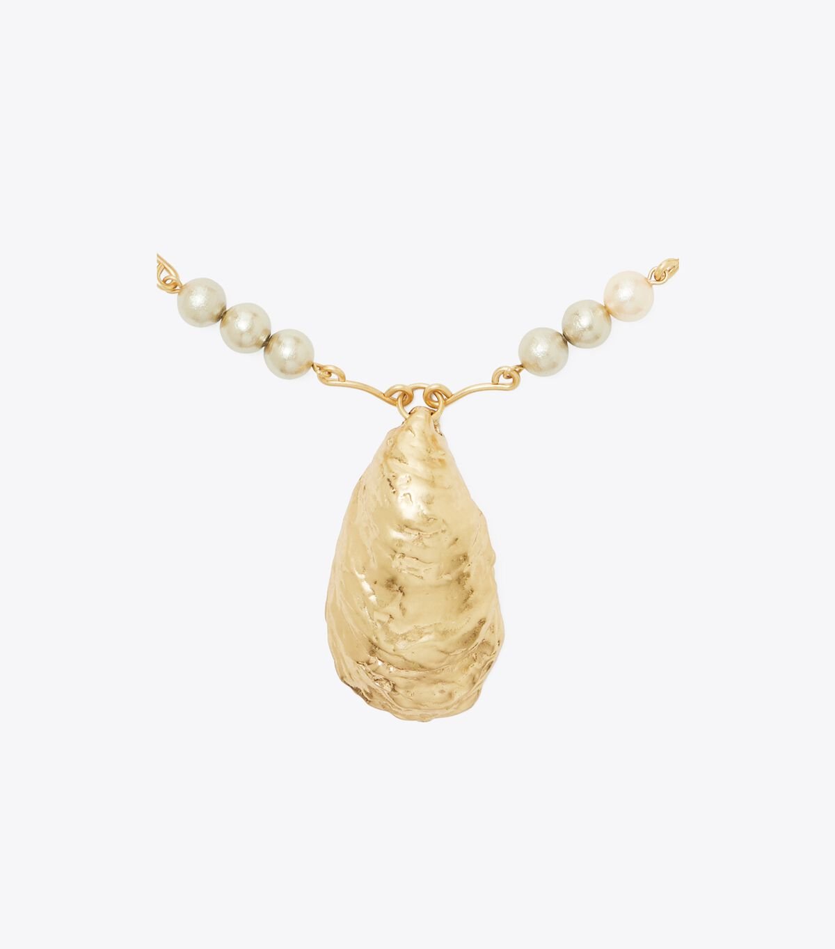Tory Burch Gold Oyster Shell Pendant Necklace