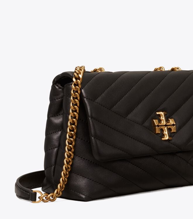 Tory Burch Black Small Kira Chevron Convertible Shoulder Bags