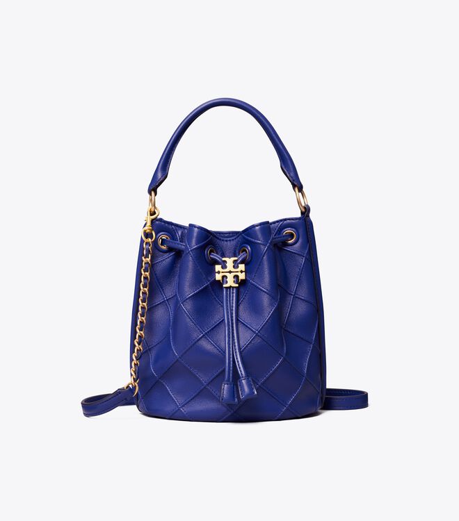 Tory Burch Navy Small Fleming Soft Bucket Bags