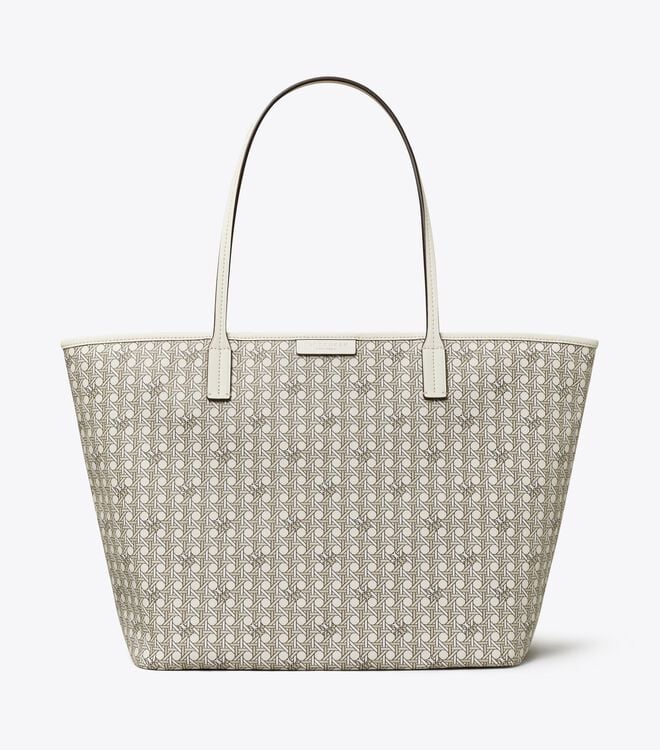 Tory Burch White Ever-ready Zip Tote Bags