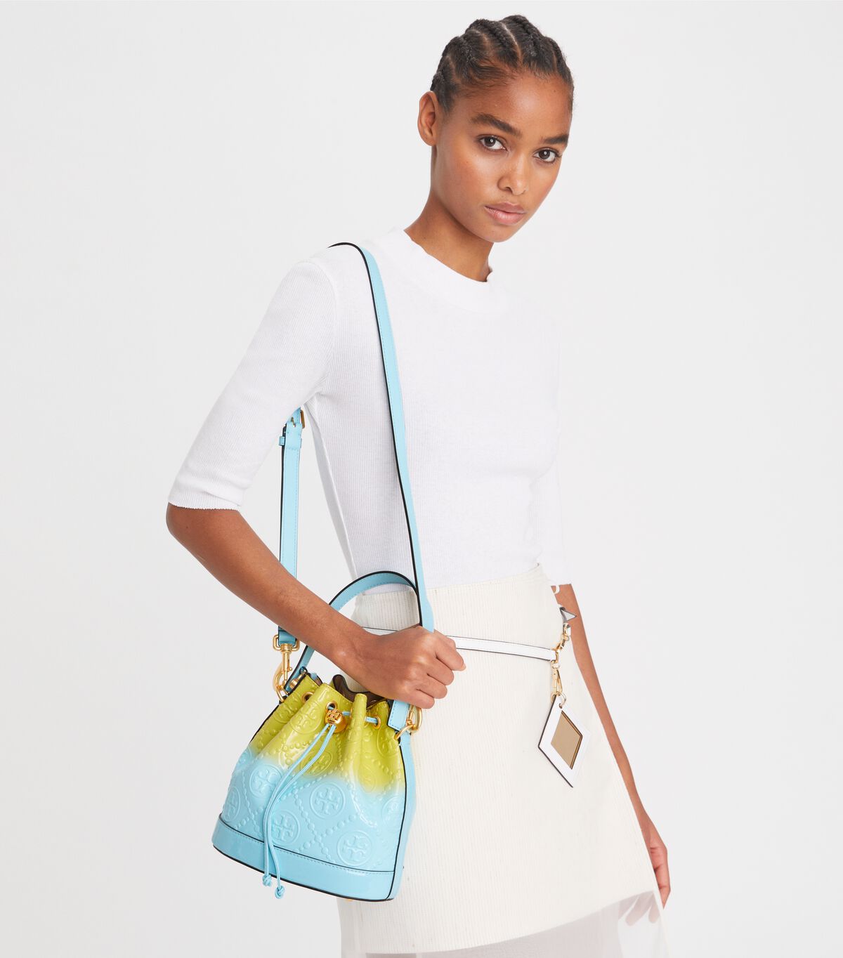 Tory Burch Yellow T Monogram Dip-dye Bucket Bags