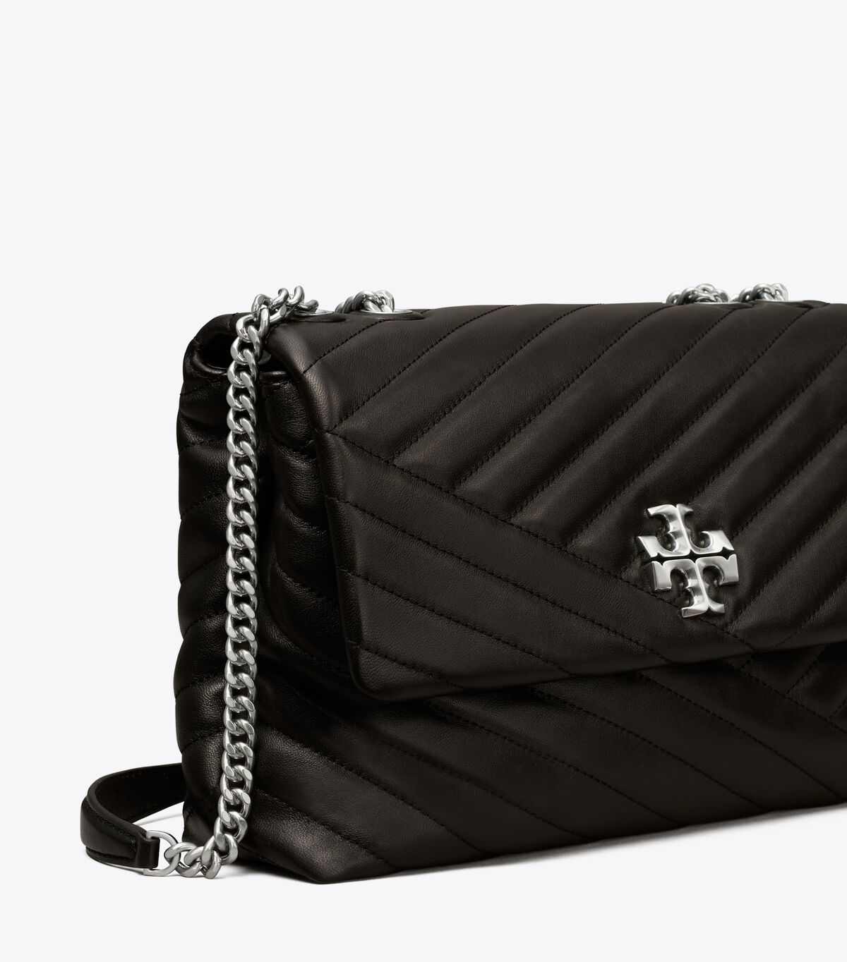 Tory Burch Black Kira Chevron Convertible Shoulder Bags