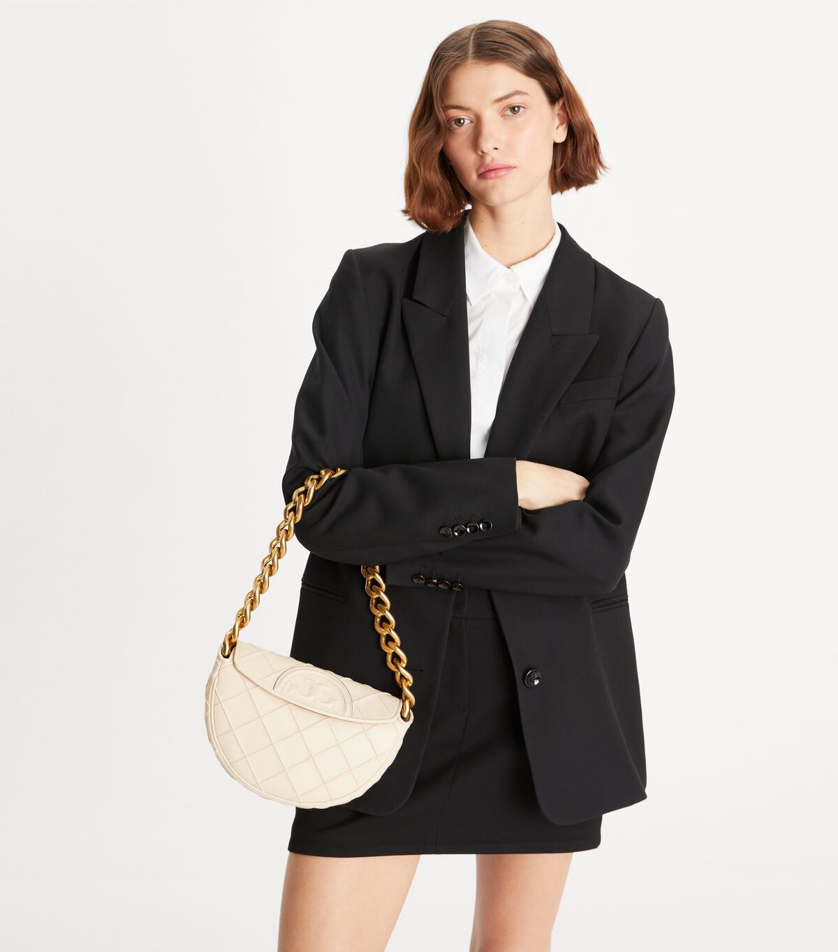 Tory Burch Cream Fleming Soft Mini Bag