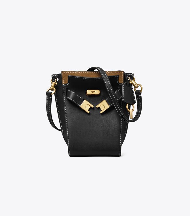 Tory Burch Black Petite Lee Radziwill Double Bucket Bags