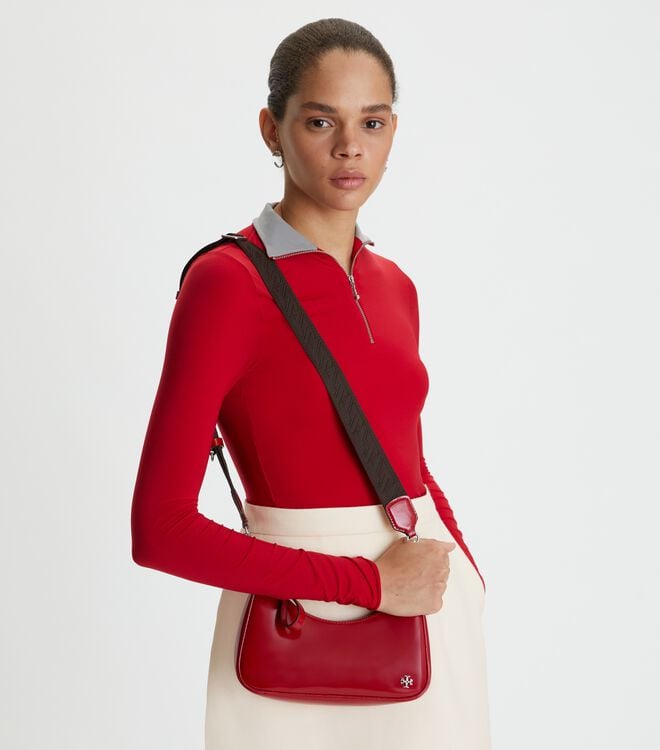 Tory Burch Red Small 151 Mercer Spazzolato Mini Bag