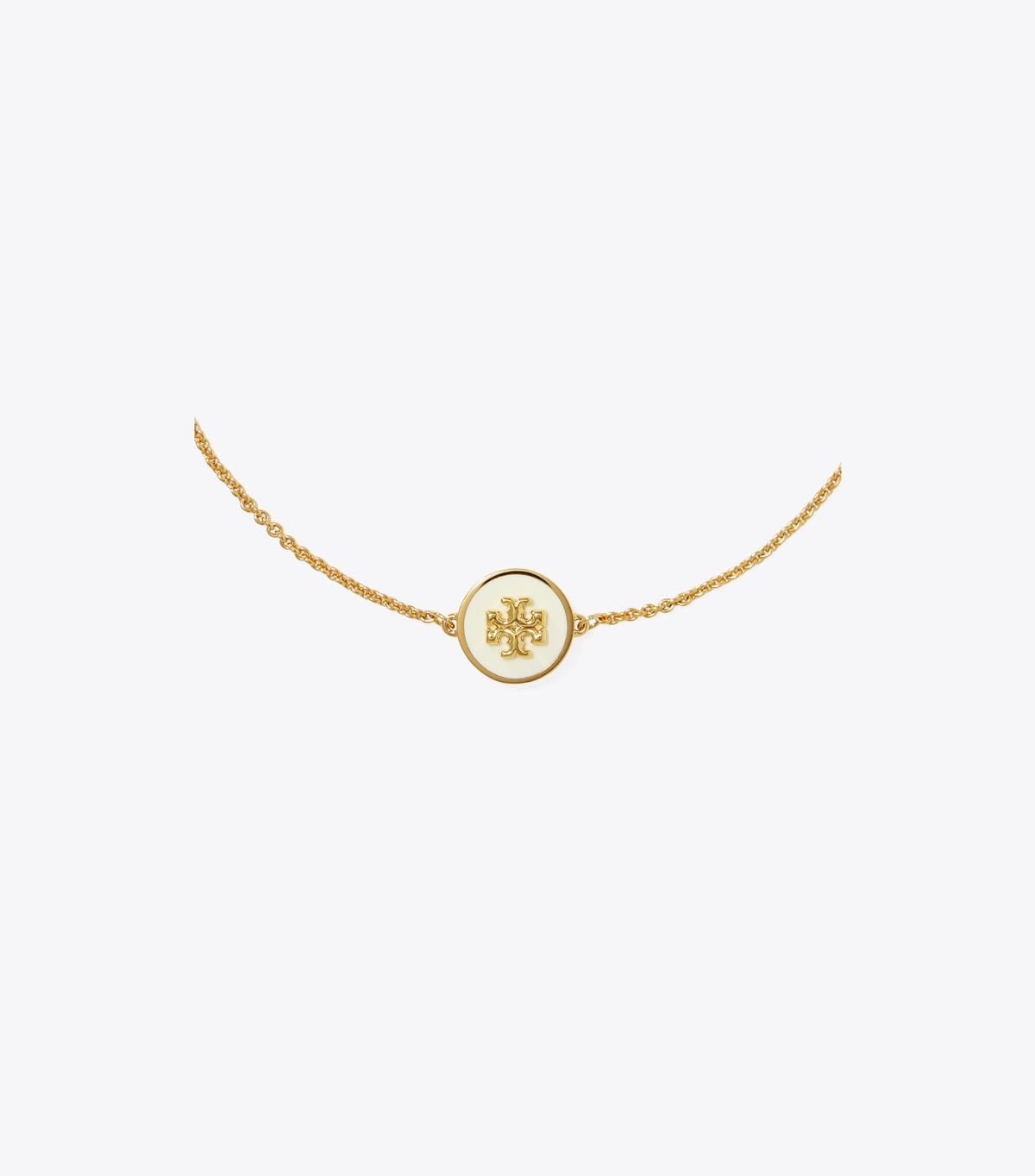 Tory Burch Gold / White Kira Enamel Chain Bracelet