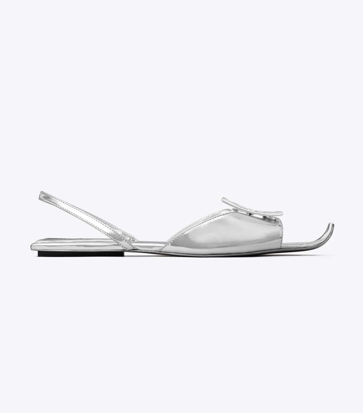 Tory Burch Silver Logo Sandals