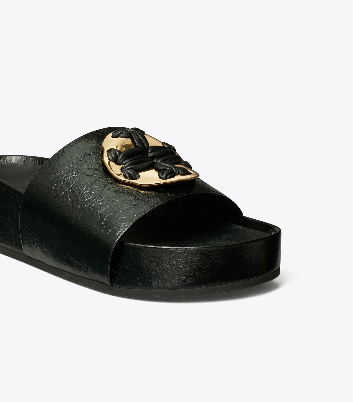 Tory Burch Black Woven Double T Sandals