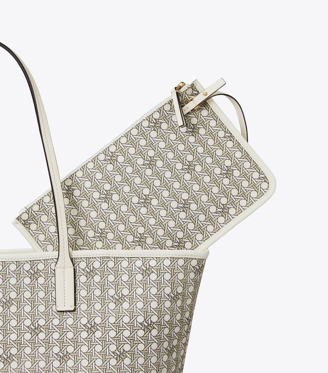 Tory Burch White Small Ever-ready Zip Tote Bags