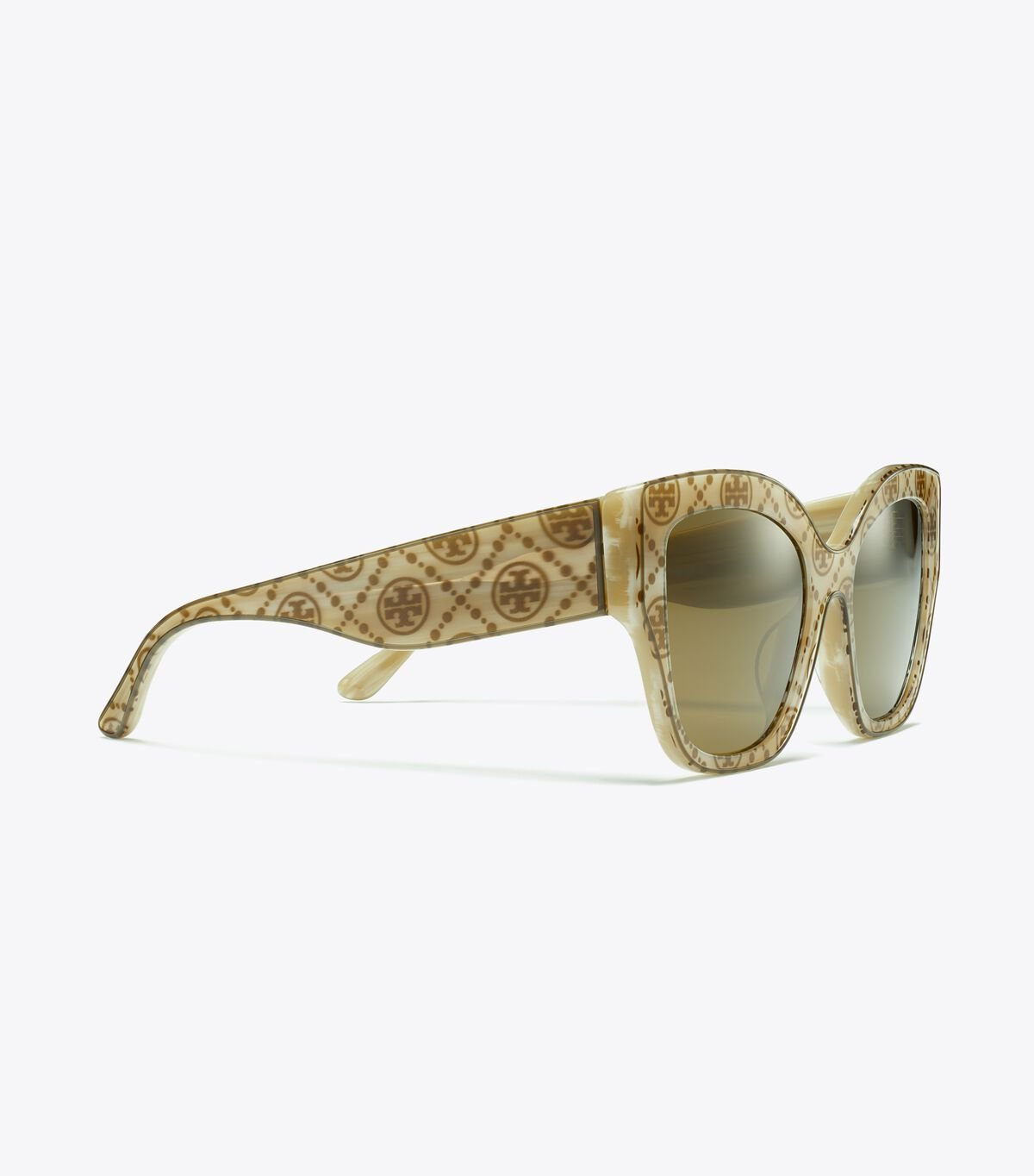 Tory Burch Olive White / Olive Oversized Cat-eye Sunglasses