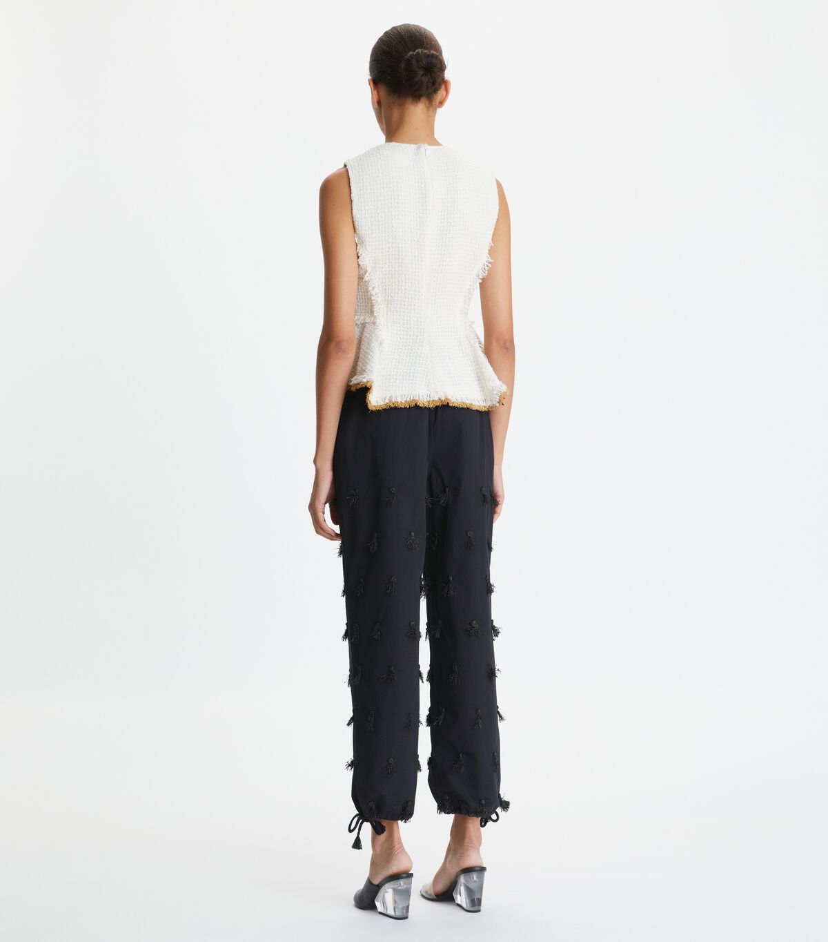 Tory Burch Black Poplin Drawstring Pants