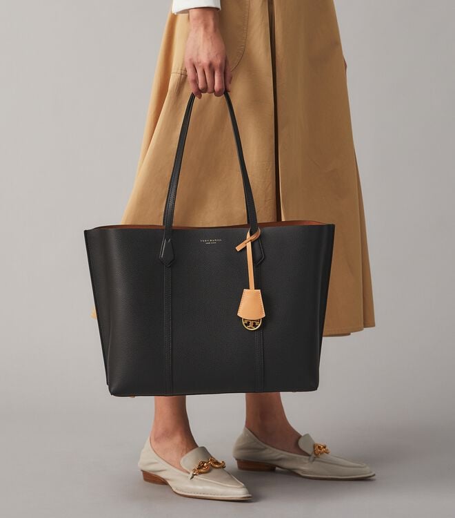Tory Burch Black Perry Tote Bags