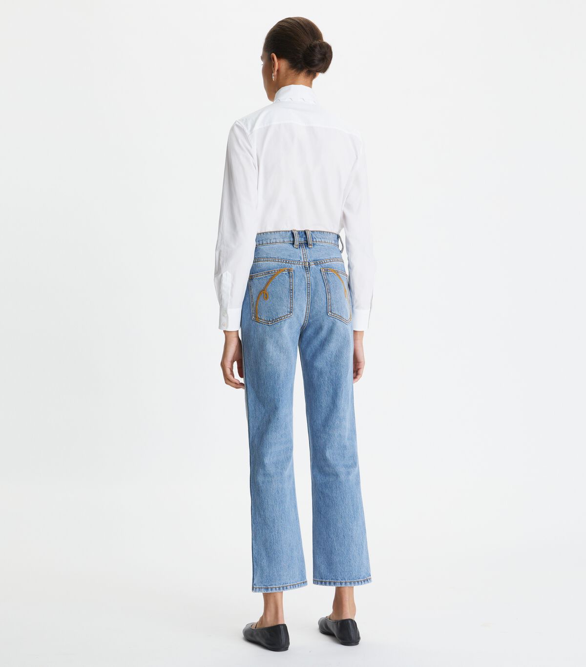 Tory Burch White Scalloped Poplin Blouse