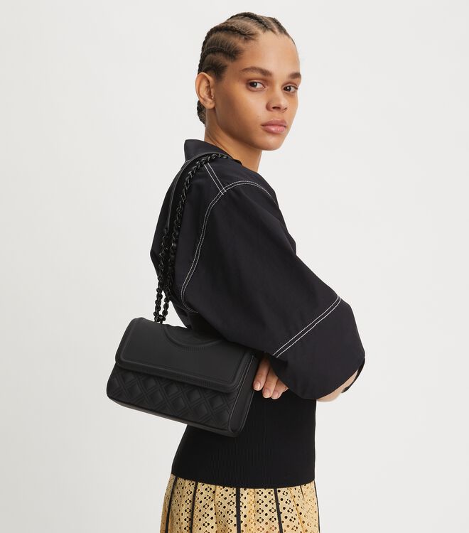 Tory Burch Black Small Fleming Matte Convertible Shoulder Bags