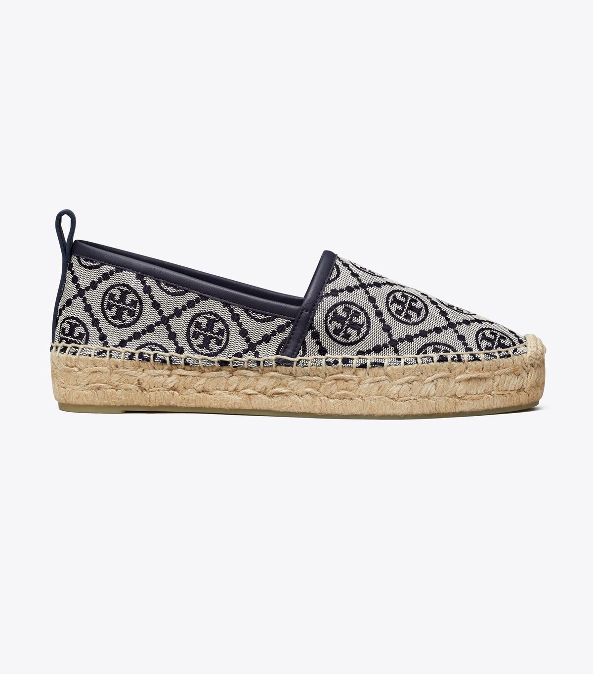 Tory Burch Navy T Monogram Platform Espadrille