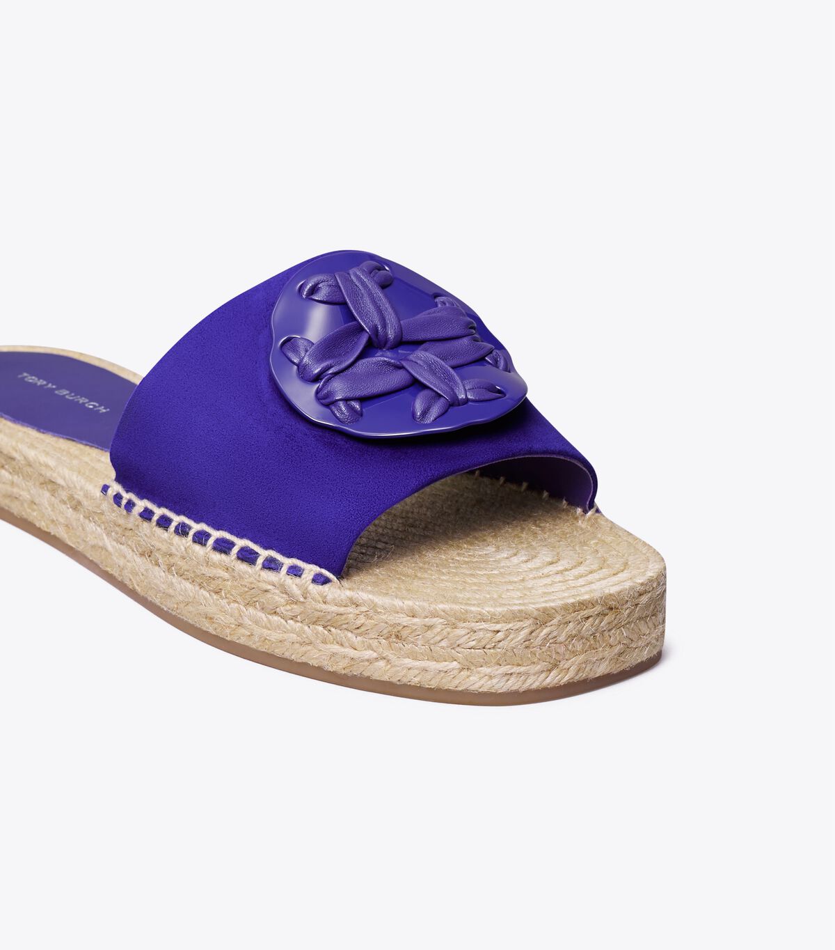 Tory Burch Deep Purple Woven Double T Espadrille