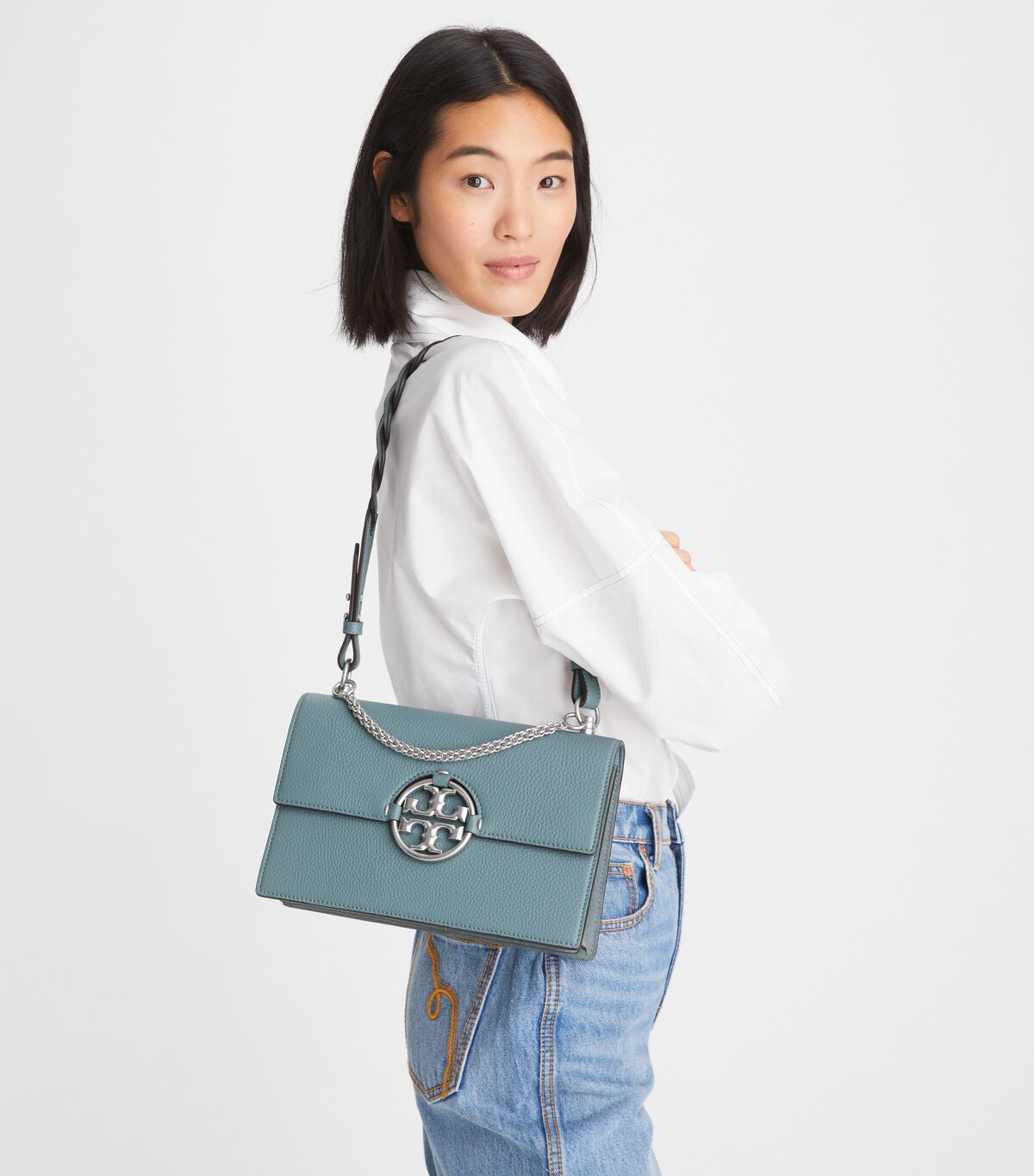Tory Burch Light Blue Miller Shoulder Bags
