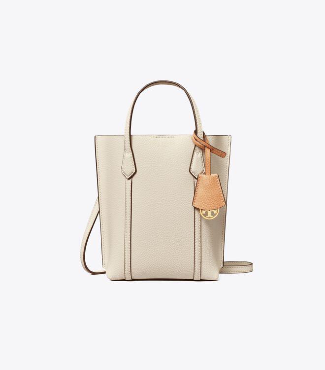 Tory Burch White Mini Perry Tote Bags