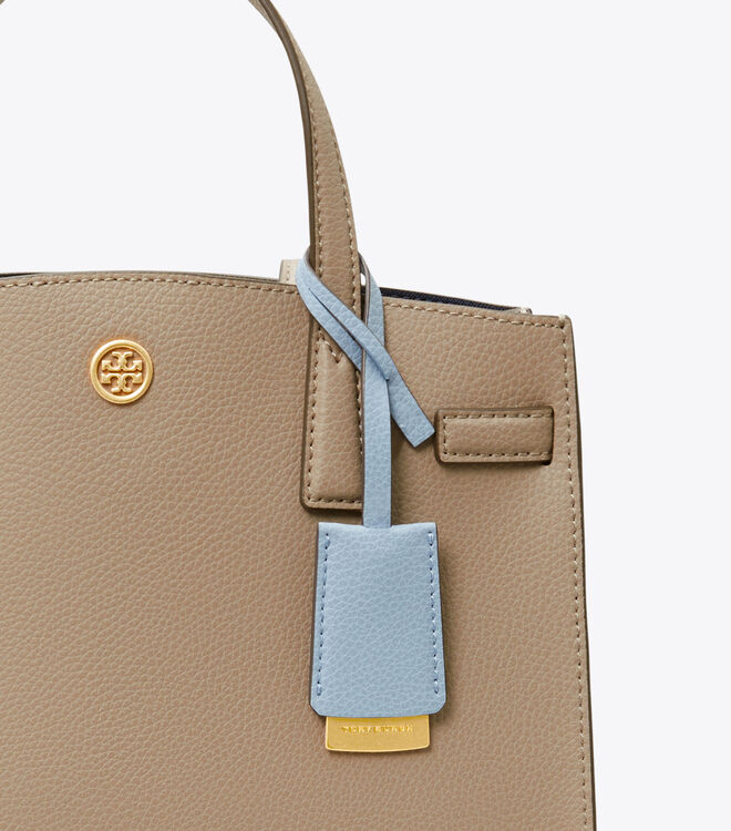 Tory Burch Grey Small Walker Tote Bags