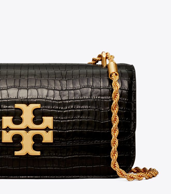 Tory Burch Black Small Eleanor Rectangular Shoulder Bags