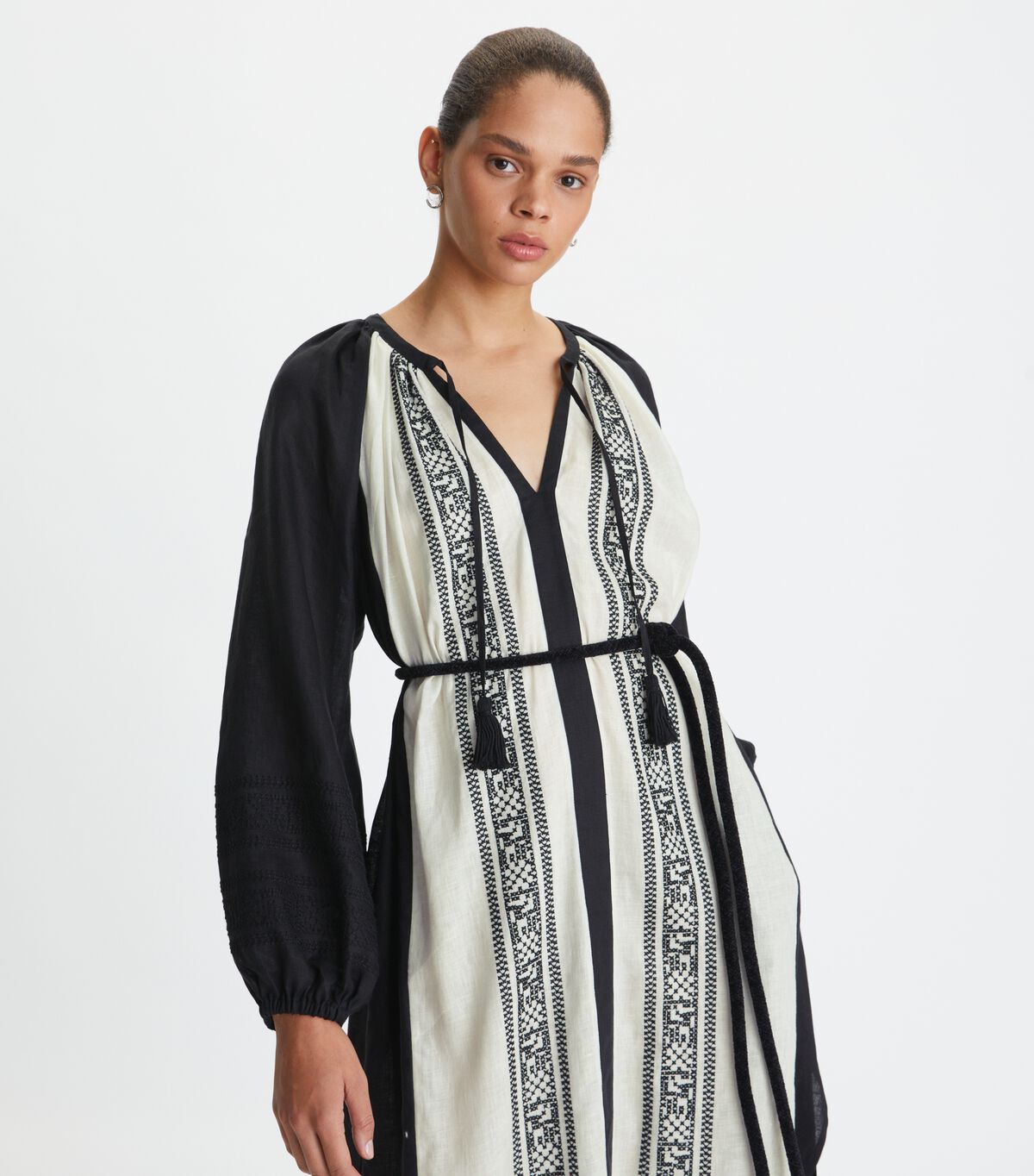Tory Burch Black / White Embroidered Dress