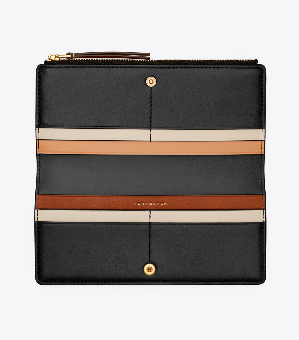 Tory Burch Black Robinson Pebbled Wallets