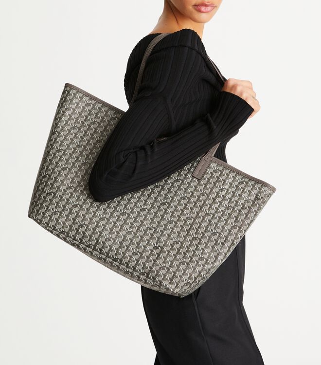 Tory Burch Grey Ever-ready Zip Tote Bags