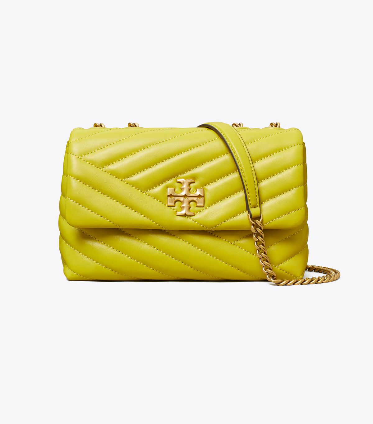 Tory Burch Yellow Green Small Kira Chevron Convertible Shoulder Bags