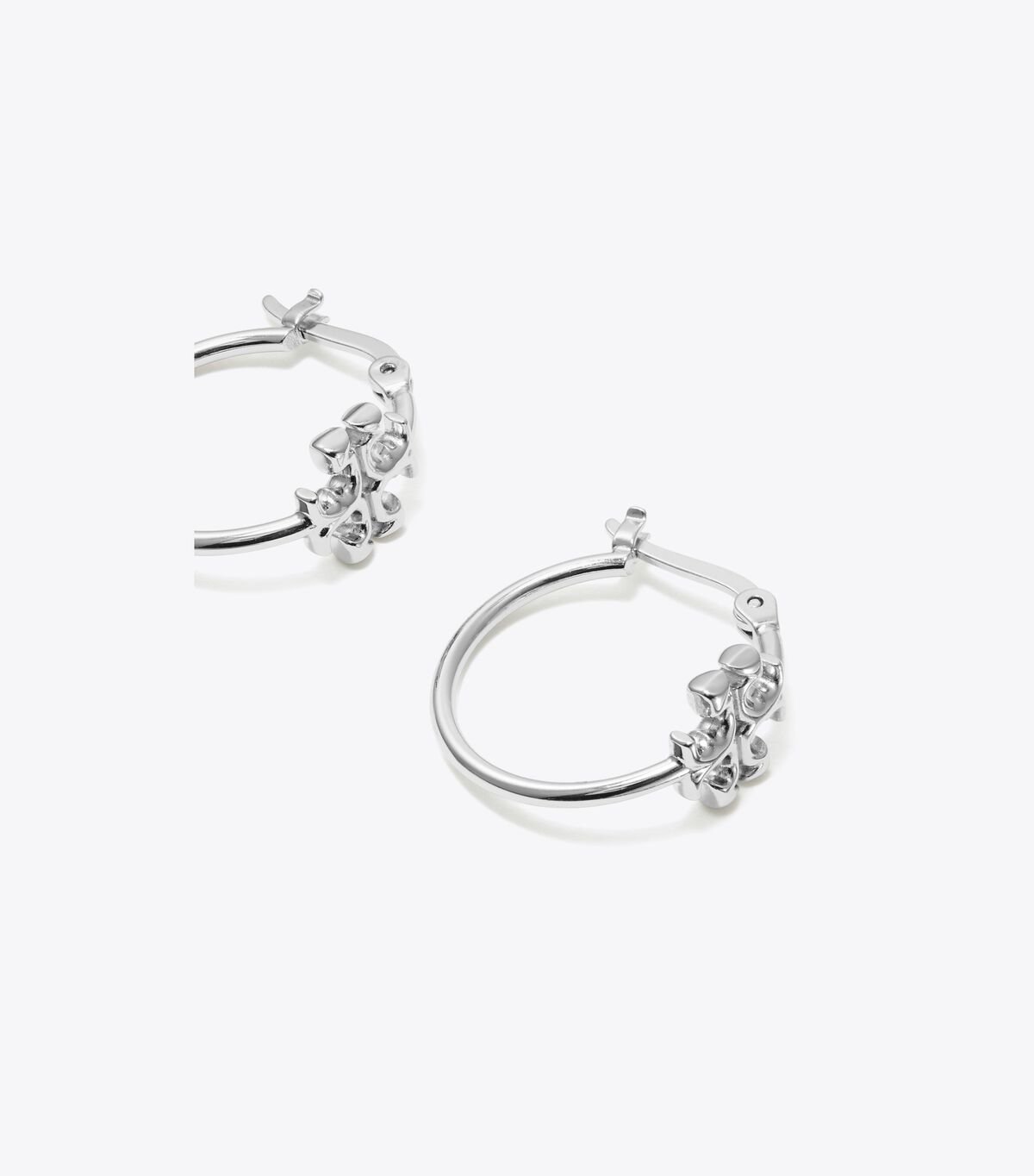 Tory Burch Silver Small Eleanor Hoop Earrings