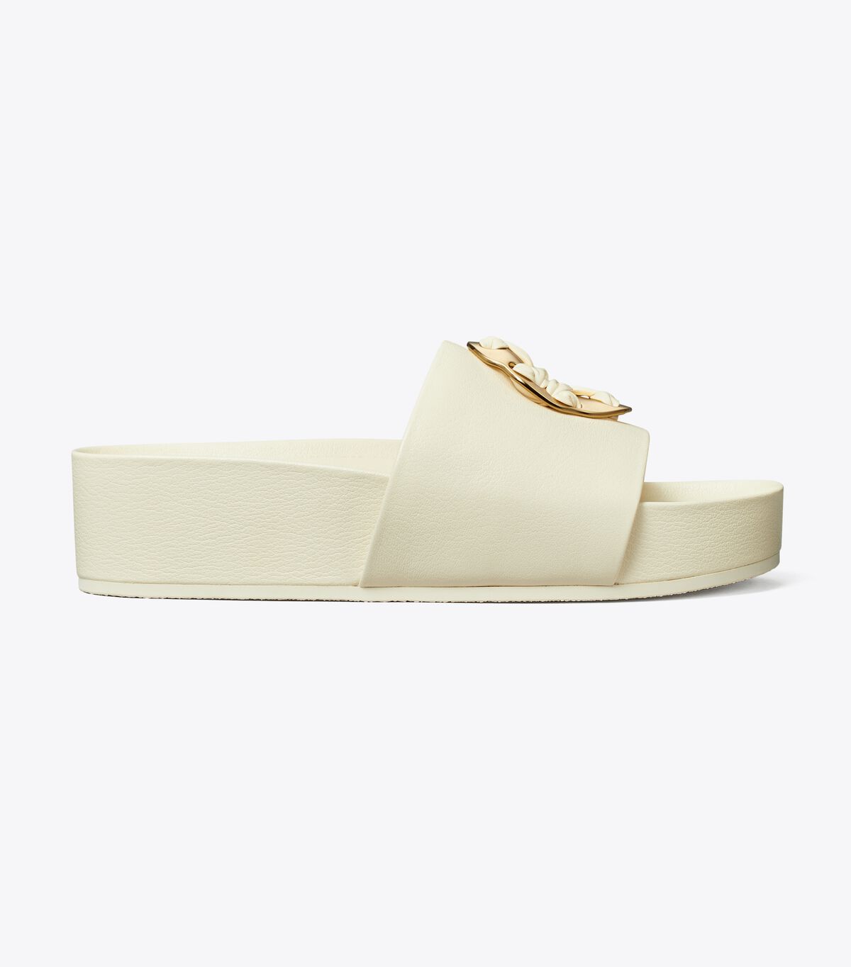 Tory Burch Light Cream Woven Double T Sandals