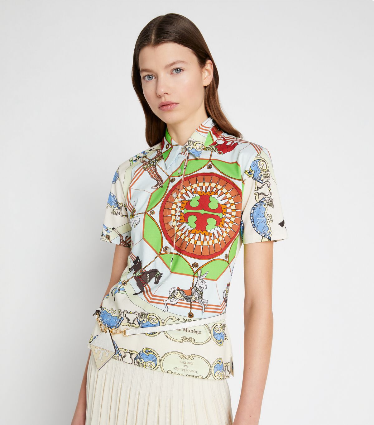 Tory Burch Blue Mercerized Cotton Polo Shirts