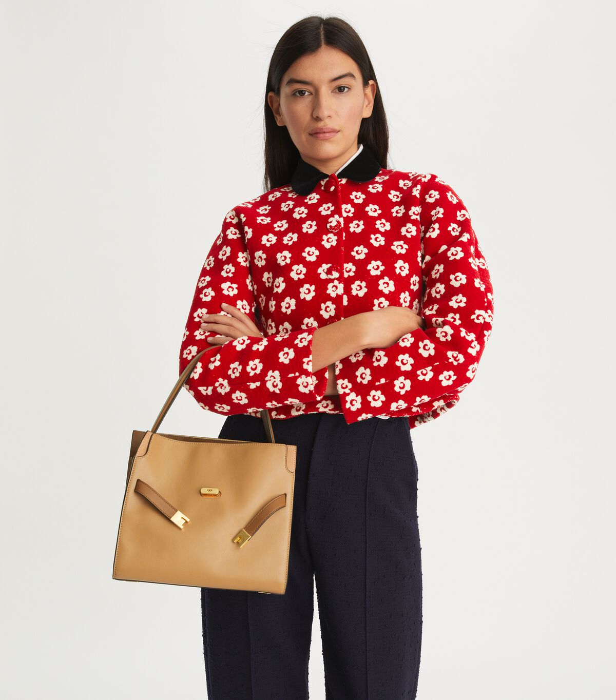Tory Burch Brown Small Lee Radziwill Satchel Bags
